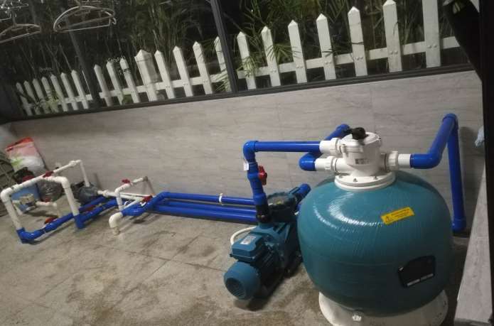?？诿酪晞e墅B3棟魚池過濾設(shè)備安裝工程